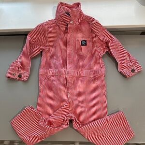 OshKosh B'gosh Red & White Striped Kids One Piece Coverall